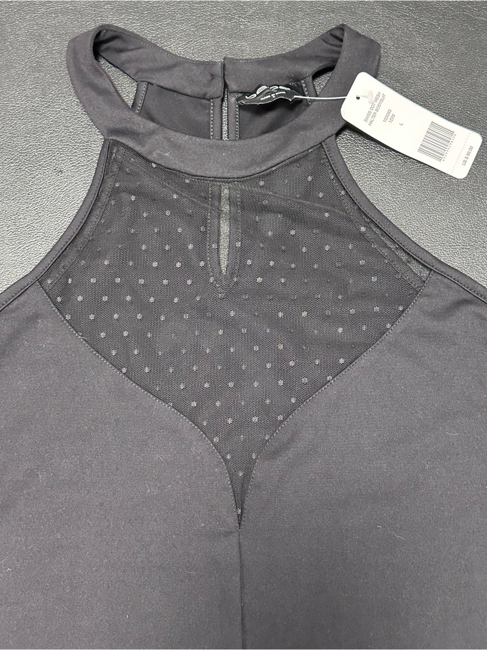 🔥 Bebe Swiss Dot Mesh Halter Bodysuit L ✨ - Picture 8 of 8